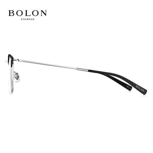 Tyrannosaurus (BOLON) myopia glasses frame, 25-year new product Wang Hedi same titanium alloy eyebrow line glasses frame BA7009 Selected B15-Mumbling Black Silver This item is only single frame-frame supports trial on