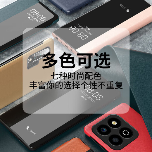Yise Master anwendbar, um Ehren von Mobiltelefonen zu ehren 60plus Mobiltelefon Fall Flip-Top Business Herren transparentes weibliches Objektiv mit Vollauflebnis Silikon Anti-Fall-Fall-Fall [Schwarz] -Full-Film 60 Plus