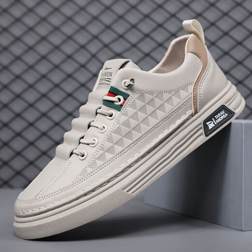 Sommer Casual Board-Schuhe Herren neue Sportarten weiße Schuhe Spleiß Männerschuhe Herren-Laufschuhe atmungsaktiv und nicht rutsch trendige Schuhe R001 White 40
