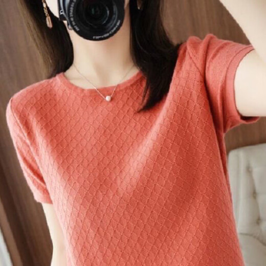 Дэн Pretty Xinjiang Cotton's New Summer Letred Round Cround Sheams Shipeded Forking's Leaso's Forge Fore Werbatile Top Base Shirt Tendy 9898 Кожаный розовый M 80-100-джин [Jin равняется 0,5 кг]