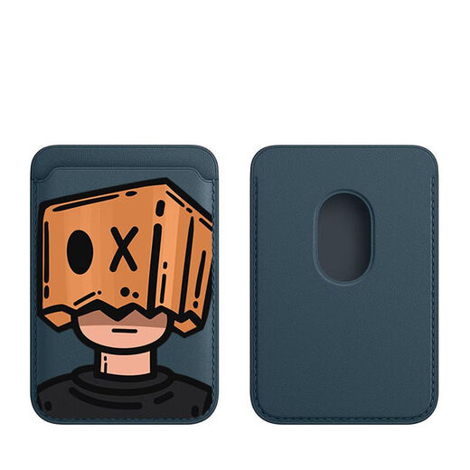 Kaooseen (Kaooseen) suitable for Apple magnetic card bag new magSafe in iphone15promax leather 15 card case type magnetic card bag-black-13556 box little man magnetic card bag + magnetic ring