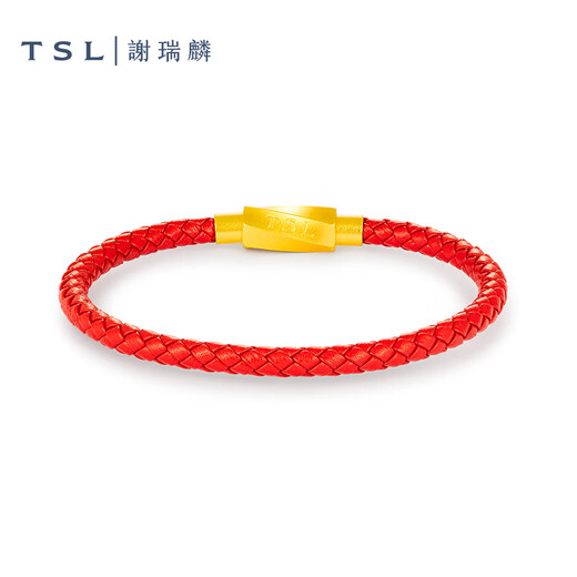 谢瑞麟（TSL）铝合金扣手绳可穿转运珠编织绳BE779-BE834 BE834-黑色（粗） 