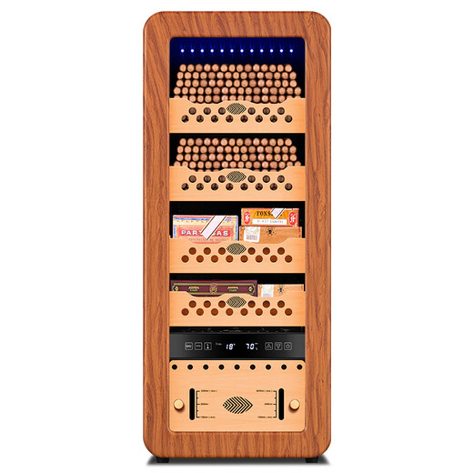 CIGARLOONG 48HC intelligent precise constant temperature and humidity cigar cabinet cedar wood shelf compressor air-cooled fashion curved Cuban cigar cabinet small home red wine cabinet 58HC rosewood grain cedar wood shelf + curved + constant temperature and humidity