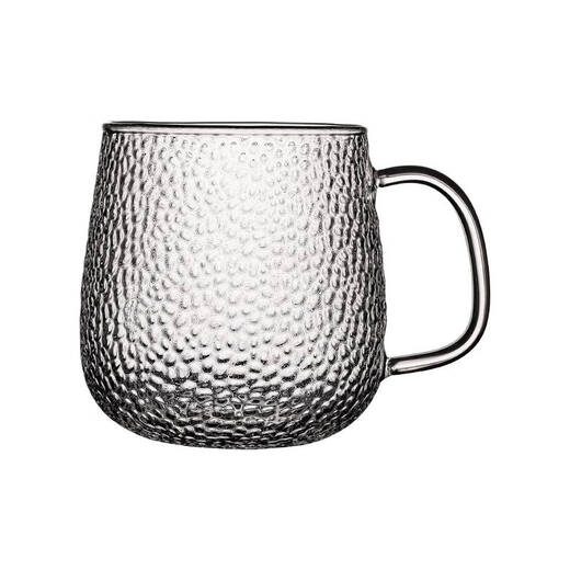 Shantou Lincun hammer pattern glass cup for men with handles, household set, mug cup, drinking water cup, high temperature resistant tea cup, coffee cup, 9249 Czech hand-painted polka dot water cup 300ML
