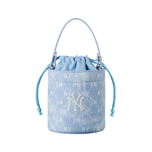 MLBNY New York Yankees Dark Pattern Presbyterian Drawstring Renovation Crossbody Small Bucket Bag Handbag Regular Women's Style Black + Gift Bag