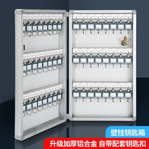 BEYZK钥匙箱壁挂式汽车房产物业钥匙柜密码锁匙管理盒收纳盒箱子挂墙 升级加厚B1048 48位钥匙箱