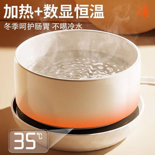 恒温猫咪饮水机酸奶机冬季加热罐头喝水碗陶瓷保温喂水饮水器宠物 400ml白色陶瓷碗+【防干烧】定时恒温垫 三挡数显饮水机【 水电分离 】