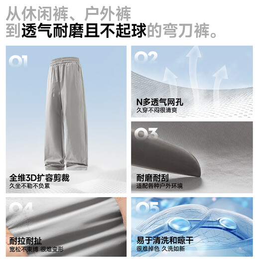 
Miniso scimitar pants men's summer straight loose men's pants casual pants thin breathable versatile men's pants Z gray L