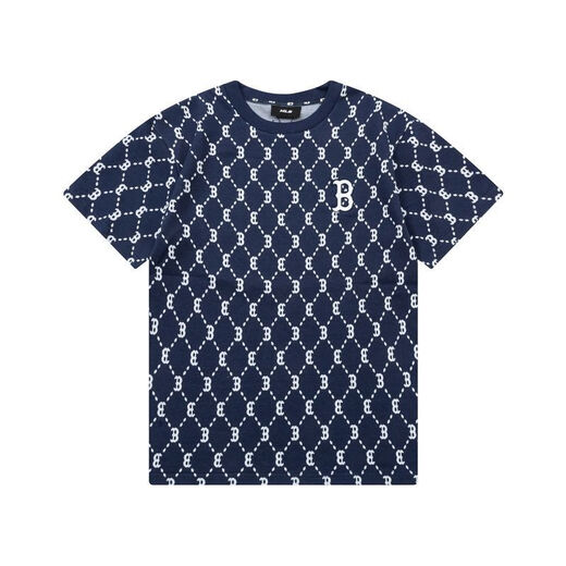 Mlbny Korean Mib Couple Impression complète Diamond Presbytérien T-shirt à manches courtes hommes et femmes Loose Ny Yankees Top Tend à manches mi-manche DT-9923 KAKI S