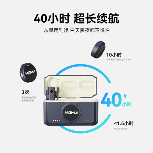 MOMA Wireless Microphone Lark Mix Little Bee Lavalier Microphone Video Live Interview Recording Android Apple Phone Canon Camera SLR Mirrorless Mammoth MIX Button Microphone Hardcover Edition Camera Edition + Type-C Edition Dual Receiver Official Standard