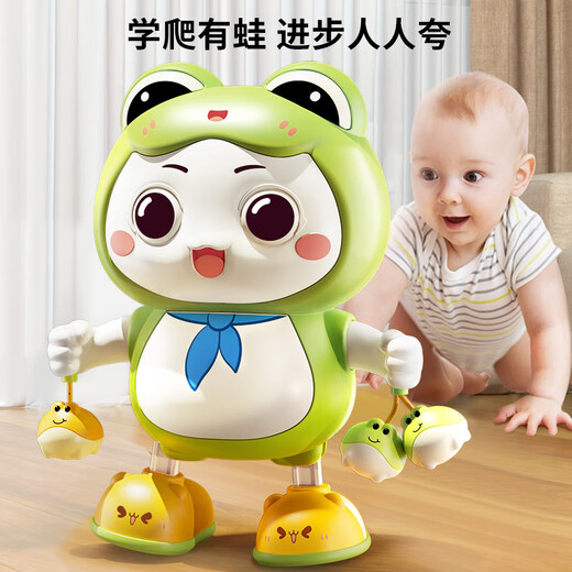 Des milliers de jouets de robot de grenouille pour enfants avec des lumières et peuvent chanter Puzzle Early Education Machine 2 garçons et filles 0-3 ans Boîte-cadeau Dancing Blue Rabbit [48 chansons] Charge directe