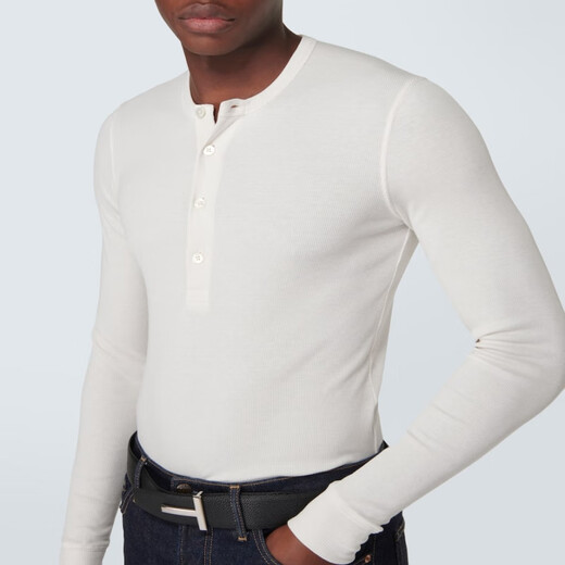 TOM FORD (TOM FORD) Men's Knitted Henley P00885794 White 2XL XXL