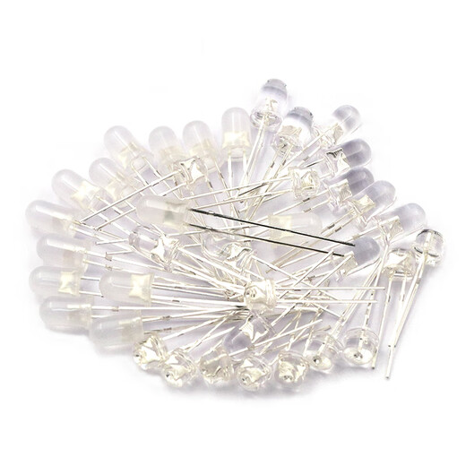 Dafuri 3mm 5mm light-emitting diode LED lamp bead instrument white hair red yellow blue green common anode and yin purple colorful indicator light 3mm red, green and yellow 3 types 20 each total 60 pcs (1 pack)