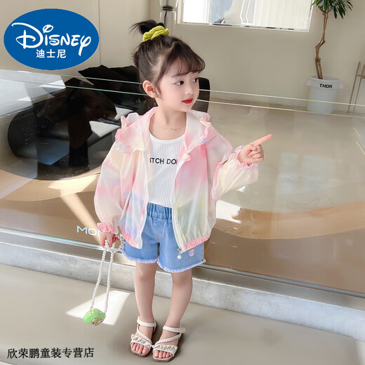 Disney baby girl summer sun protection clothing thin coat 2025 new summer clothing baby girl Korean style style infant sun protection clothing Violet 100 recommended 90-100cm3-4 years old cm