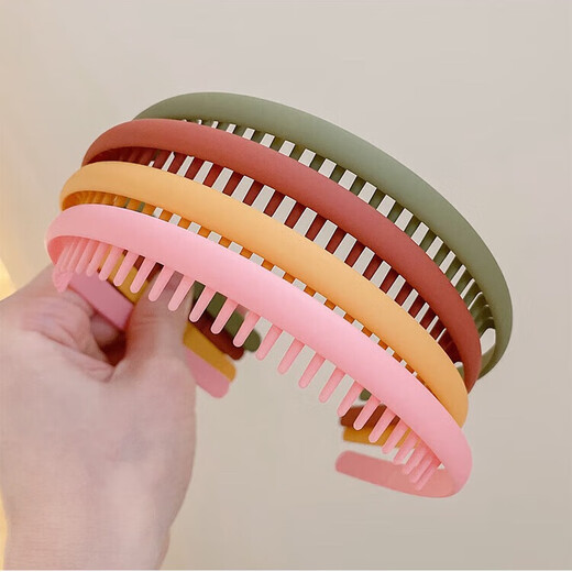 Yusheng Men's Hairband Boys' Toothed Headband Face Wash Hairband Clip Invisible Sports Hair Bundle Back Head Men's Hair Accessories Hairpin Women Flat Black 1 Pack