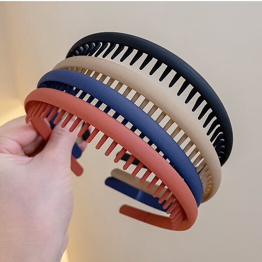 Yusheng Men's Hairband Boys' Toothed Headband Face Wash Hairband Clip Invisible Sports Hair Bundle Back Head Men's Hair Accessories Hairpin Women Flat Black 1 Pack