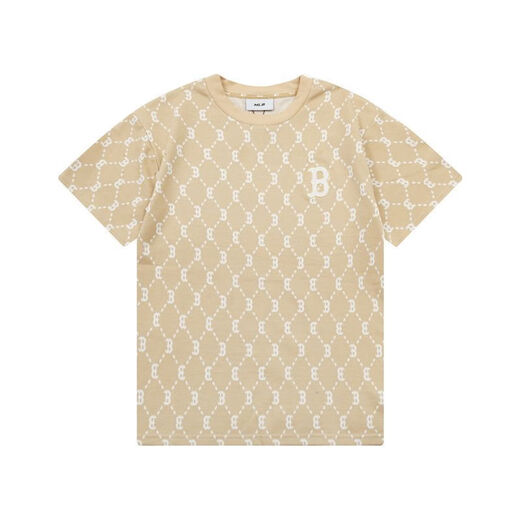 Mlbny Korean Mib Couple Impression complète Diamond Presbytérien T-shirt à manches courtes hommes et femmes Loose Ny Yankees Top Tend à manches mi-manche DT-9923 KAKI S