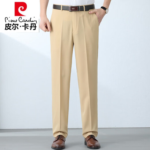 皮尔卡丹西.裤男士夏季薄款垂感直筒桑蚕丝西装裤商务休闲上班长裤 黑色9902[夏季薄.款] 29 (2尺2)腰围