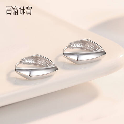 Misu pt950 platinum rhombus earrings glossy shiny platinum geometric square earrings as a birthday gift for your girlfriend, weighing 3.2-3.4 grams