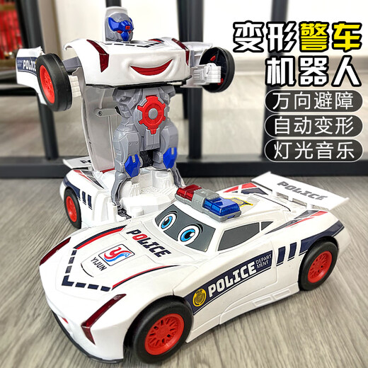 Robot de la policía de educación temprana de la educación temprana de los niños Auto 1-6 años del niño transformado de automóviles transformado el automóvil eléctrico transformado el robot de automóvil de la policía [Traje de carga]