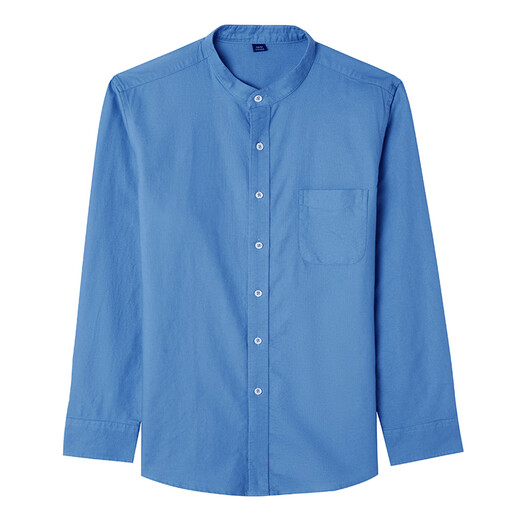 Goldlion Stand Halsband Langarm Shirt Männer Frühlings- und Sommer mittleren und jungen lässigen Zhongshan-Anzug Herrenhemd reine Baumwolle trendige Top-Zoll-Hemd Ly11162 White S 165