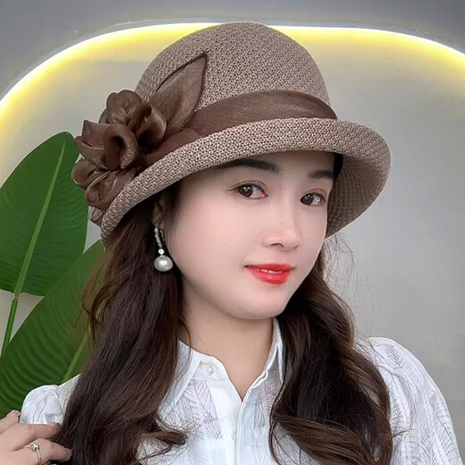Hengyuanxiang Curled Sun Hut Frauen modische Top -Hut Sommer cooler Hut Blume Strohhut Frauenstil 2025 Neue Sonnenschutzhut Orange Lily Sunshade coole Hut All Size