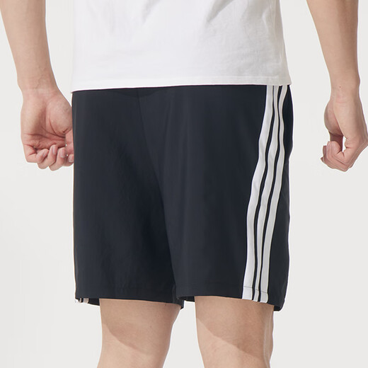 阿迪达斯 （adidas）男子速干健身运动套装 跑步训练服篮足球服短袖T恤透气短裤两件套 IB8150+JE6436/三条纹款 M/175
