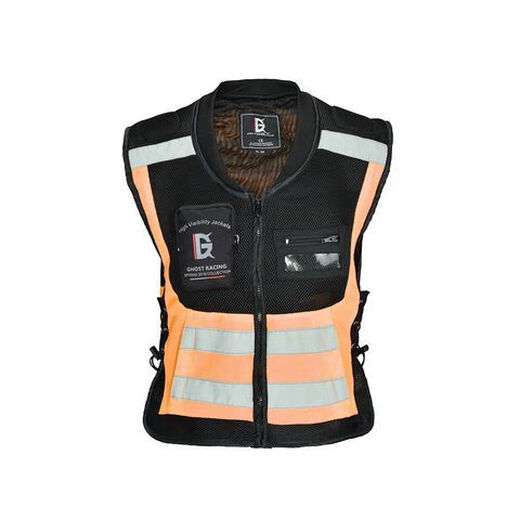 Anti-fall vest motorcycle riding vest vest anti-fall safety clothing Harley reflective clothing motorcycle riding clothing summer men and women black (with protective gear) M