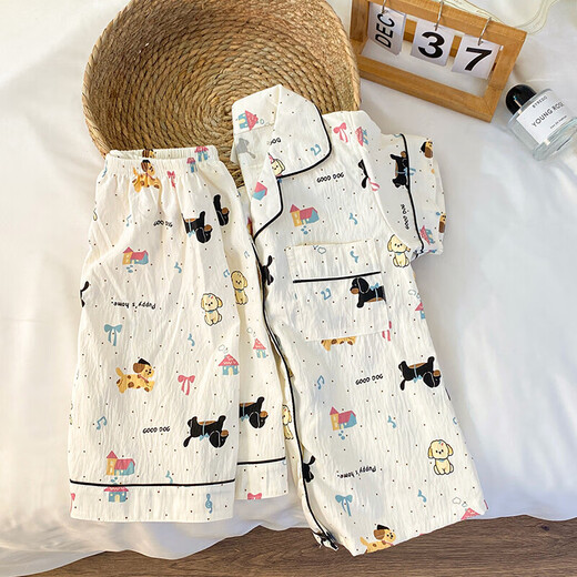 儿童睡衣女夏季短袖短裤小女孩公主风2025新款甜美女童棉纱家居服 753#柔软亲肤【短袖+短裤】 160 【M码】150-160CM 85-100斤