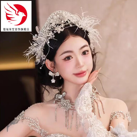 LIERUI BRIDAL Kopfschmuck Krone Kopfschmuck Premium Crown Braut High-End Crown Hochzeit handgefertigt