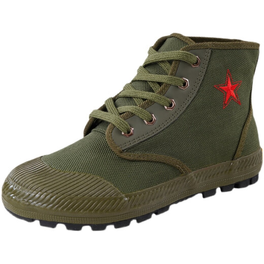 3531三防纳米防刺穿解放鞋黑色防水防油污工地劳保鞋民工高帮帆布鞋男 黑色高防刺穿 40 (建议拍小一码)