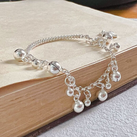 He Jiagong Lao Phoenix 999 pure silver new half bracelet half bracelet original niche bell butterfly sterling silver anklet jewelry anklet long style same style