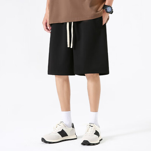 MINISO Heavyweight Shorts Men's Summer Outdoor Sports Straight-Leg Five-Level Pants Youth Trendy Versatile Medium Pants Light Rice 2XL