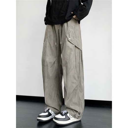 Ziweiqi American Workwear Casual Hosen Herren Frühling und Herbst lose geraden Gezeiten K9855 Black M 80-100jin [Jin entspricht 0,5 kg]