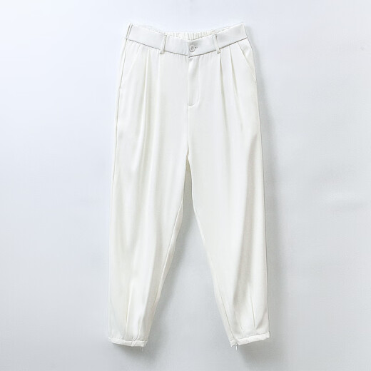 Pierre CARDIN (PIERRE CARDIN) ice silk men's pants 2025 new summer drooping trousers zippered feet harem pants loose casual pants suit pants black XL [140-160Jin [Jin equals 0.5 kg]]
