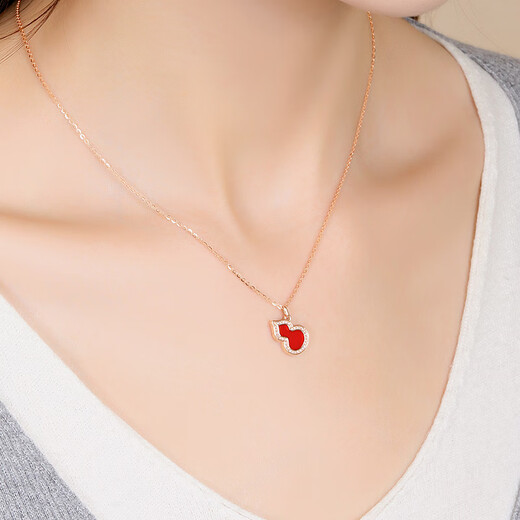 Weici Jewelry 18k gold agate diamond 3D hard gold pendant gift of fortune and fortune diamond inlaid gourd pendant 18k gold agate diamond pendant