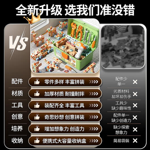 玩具特工队儿童益智玩具男孩拧螺丝仿真修理工具箱电钻3-6岁 [基础版]仿真汉堡面包套餐