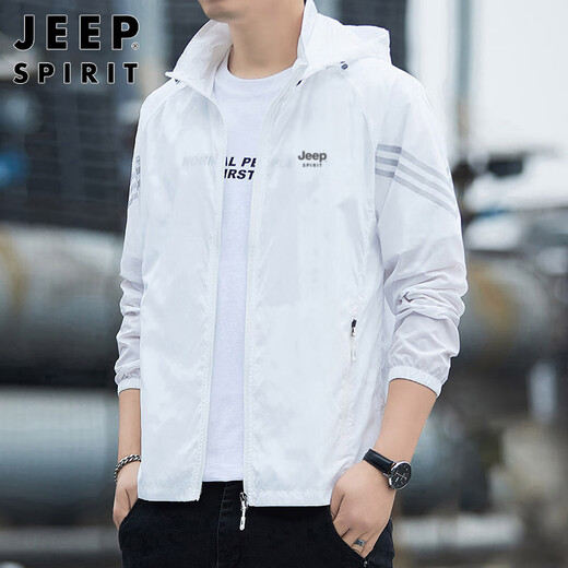 JEEP SPIRIT Jeep sun protection clothes men's summer ice silk thin anti-UV jacket high-end outdoor fishing skin clothing