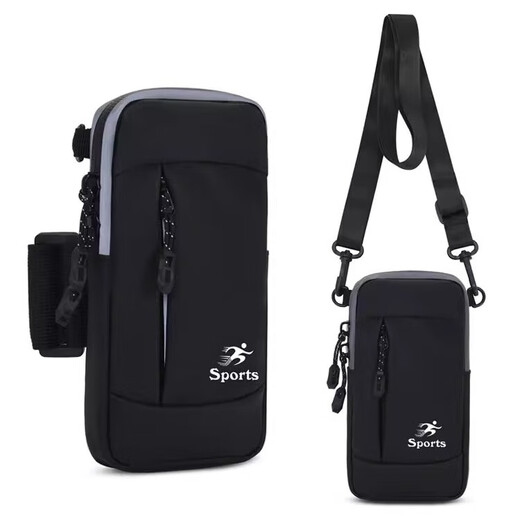 Yinglang sports mobile phone arm bag for men and women, running artifact, outdoor fitness carry-on bag, crossbody bag, universal new style, black