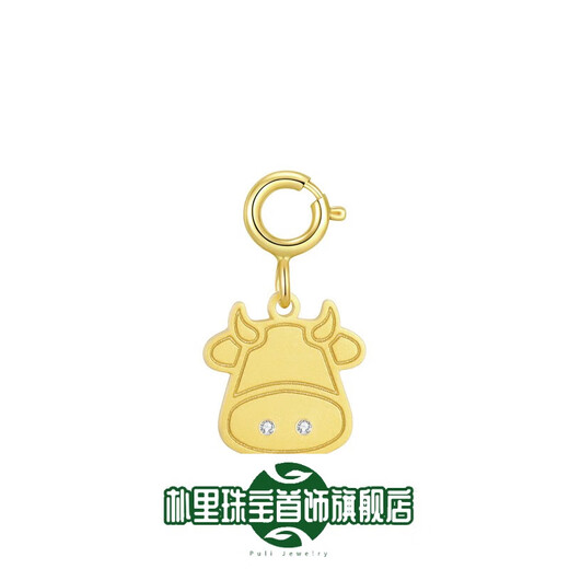 Puli superior jewelry 18k gold necklace women's 12 zodiac year of the ox pendant diamond zodiac year clavicle chain zodiac year of the ox diamond necklace