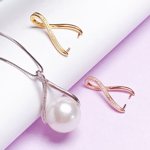 DL 1998 platinum buckle bead pendant 18k gold color gold inlaid buckle beeswax jade golden round pearl pendant buckle gold non-bead clip buckle