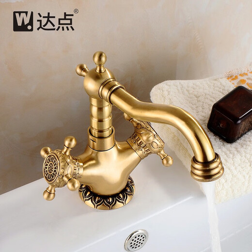 Salle de bain antique chaude et froide deux en un robinet lavabo bassin lavabo bassin européen bassin bassin bassin robinet CA-9901-bas de style robinet chaud et froid cuivre complet