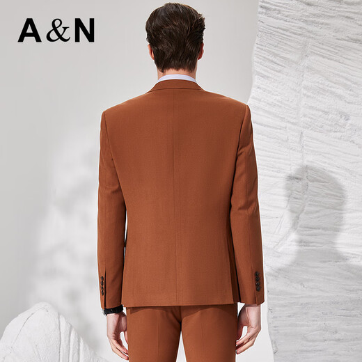 Antonio wool suit, fashionable business suit, trouser suit, men's formal suit, wedding groom's suit, orange 54 B (190/108B)