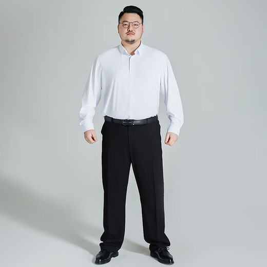 
Ayou Fat Plus Large Size Pullover Shirt Anti-Wrinkle-Free Stainless Long Sleeve Large Shirt Business Commuter Base Shirt Men