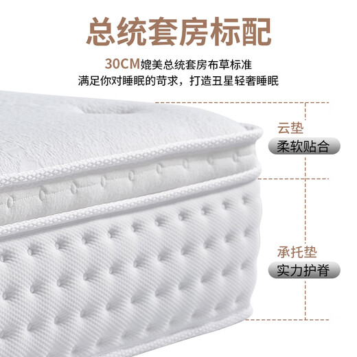 顾恋希尔顿五星酒店床垫加厚软垫独立袋弹簧记忆棉压缩家用卧室可定制 希尔顿豪华款25cm【五星柔软】 1350mm*2000mm