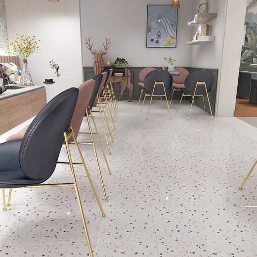 Dengyu Whole Body Bright Light Terrazzo Tiles en céramique 600x1200 Chaîne de vêtements de restauration Bureau de bureau Hôtel Tiles de plancher Q12609 7501500