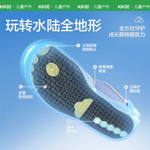 
kocotreekk tree children's stream tracing shoes, anti-slip anti-cutting baby beach swimming shoes, play with water beach shoes, soft mist purple