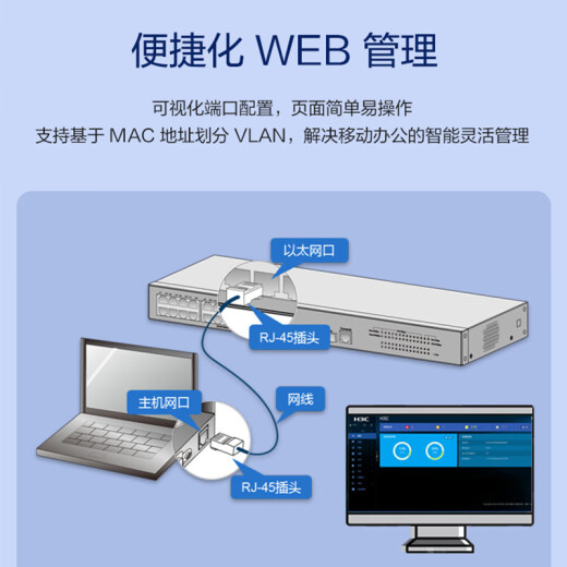 H3C (H3C) S5008PV6-EI-HPWR 8-Port Gigabit Electric + 2 Gigabit Optical Fibre Port Strong Layer 2 Volles Netzwerkverwaltungsnetzwerk-Netzwerkschalter auf Unternehmensebene POE Netzteil 125W/VLAN Division