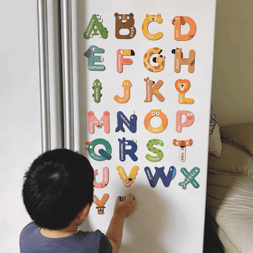 Cipu Children's Animal Letter Tiles magnétique Blackboard Baby Baby Magnetic Refrigerator Autocollants 26 ANGLAIS ÉDUCATION PLUS ÉDUCATION 3-6 ans