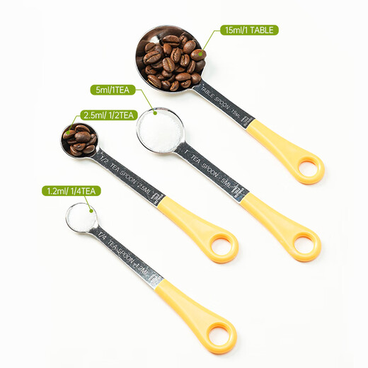 SANNENG Stainless Steel Measuring Spoon Measuring Spoon Measuring Spoon Graduation Spoon Seasoning Spoon Baking Tool 4-piece Set SN4690 Measuring Spoon-4 Set SN4691